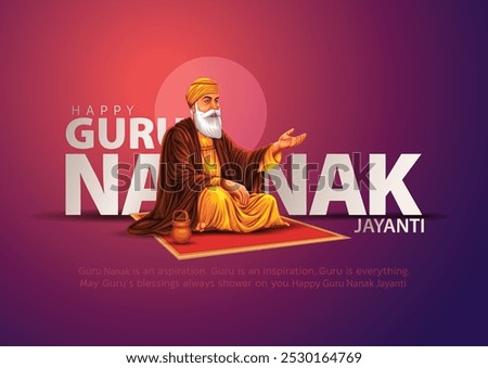 happy Guru Nanak Jayanti festival greeting card design. India Hindu Sikh celebrating birthday of Guru Nanak Dev. abstract vector illustration.