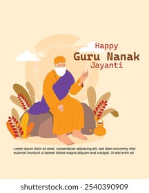 Feliz Guru Nanak Jayanti | Gurpurab Vetor criativo