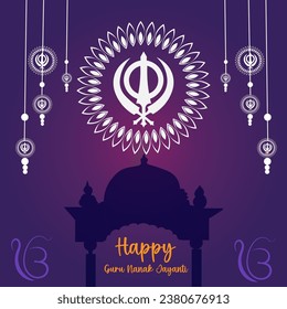 Happy Guru Nanak Jayanti Hand Drawn Illustration Creative 