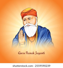 Happy guru nanak jayanti punjabi sikh festival card design