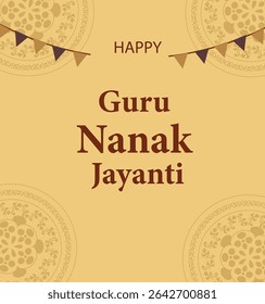 Happy Guru Nanak Jayanti Vector Social Media Post Templates Set