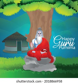 Feliz gurú purnima fondo con ilustración vectorial