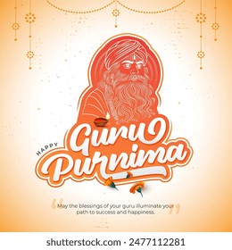 Happy Guru Purnima Background Vector Template Design Illustration