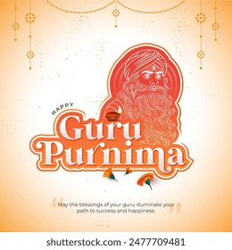 Happy Guru Purnima Background Vector Template Design Illustration