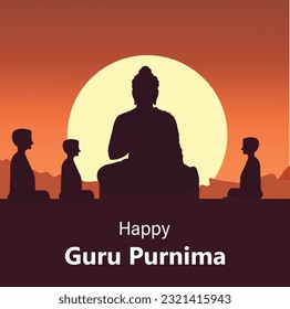 Happy Guru Purnima Indian Hindu Festival Celebration Vector Design