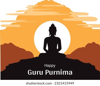 Happy Guru Purnima Indian Hindu Festival Celebration Vector Design