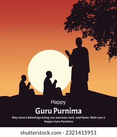 Happy Guru Purnima Indian Hindu Festival Celebration Vector Design