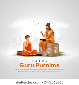 Celebración del Festival Hindú Indígena Guru Purnima. Diseño de Ilustración vectorial creativa.