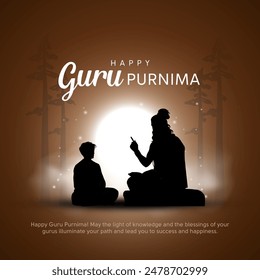 Happy Guru Purnima Indian Hindu Festival Celebration. Creative vector illustration design.