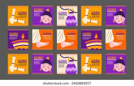 happy guru purnima social media post vector flat design