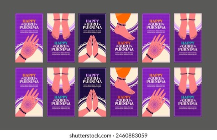 happy guru purnima social media post vector flat design