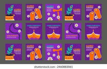 happy guru purnima social media post vector flat design