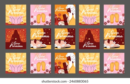 happy guru purnima social media post vector flat design