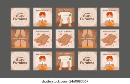 happy guru purnima social media post vector flat design