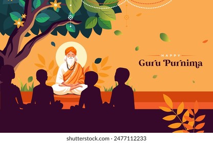 Happy Guru Purnima Vector Background Template Design Illustration