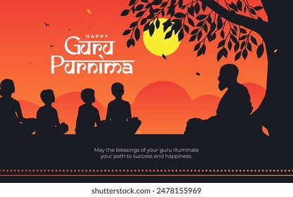 Happy Guru Purnima Vector Background Template Design Illustration