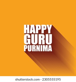 Happy Guru Purnima vector lettering illustration with a long shadow.