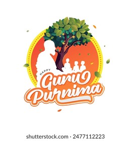 Happy Guru Purnima Vector Post Template Design Illustration