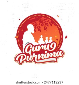 Happy Guru Purnima Vector Post Template Design Illustration