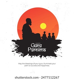 Happy Guru Purnima Vector Post Template Design Illustration