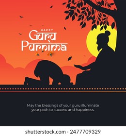 Feliz Gurú Purnima Vector Post Plantilla Diseño Ilustración