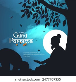 Feliz Gurú Purnima Vector Post Plantilla Diseño Ilustración