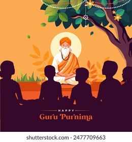 Happy Guru Purnima Vector Post Background Template Design Illustration