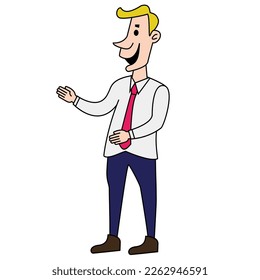 Alles Gute. Bürostil auf weißem Hintergrund. Flache Vektorgrafik.

