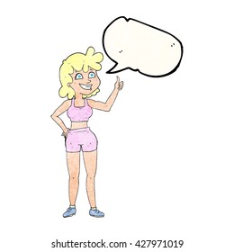 happy gym woman giving thumbs up symbol