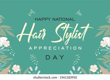 Happy Hairstylist appreciation Day, vektor, Holiday concept. Template for background, banner, card, poster, t-shirt with text inscription
