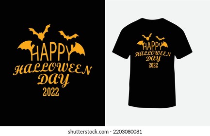 Happy Halladay , T shirt design hallowed day 2022, vector , background ,T shirt mock-up design 2022 