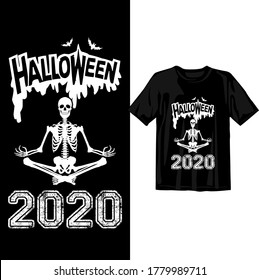 Happy Halloween 2020. Halloween t-shirt design template. Happy Halloween t-shirt design template easy to print all-purpose for man, women, and children
