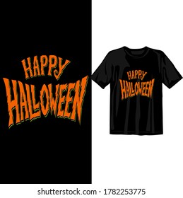 Happy Halloween. Halloween 2020 t-shirt design template. Happy Halloween t-shirt design template easy to print all-purpose for man, women, and children