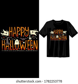 Happy Halloween. Halloween 2020 t-shirt design template. Happy Halloween t-shirt design template easy to print all-purpose for man, women, and children