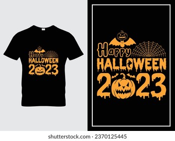 Feliz Halloween 2023 vector de diseño de camisetas 