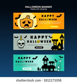 Happy Halloween 3 Banners design. Vector design
