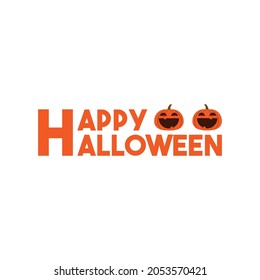 Happy Halloween. 31 October. Laughing pumpkin lantern. Flat design vector illustration isolated on white background.