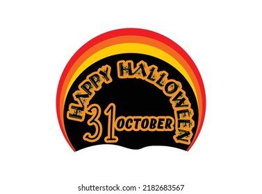Happy Halloween 31 October logo, banner, t shirt design template