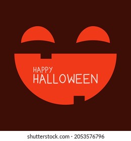 Happy Halloween. 31 October. Scary face laughing Halloween concept. Flat design vector illustration.