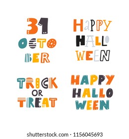 HAPPY HALLOWEEN. 31 OCTOBER. TRICK OR TREAT. AUTUMN HOLIDAY HAND LETTERING