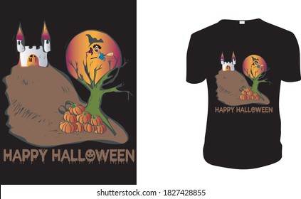 Happy Halloween 31st October T-Shirt. Halloween Gift Idea, Halloween Vector graphic for t shirt, Vector graphic, Halloween Holidays.