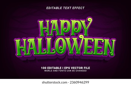 happy halloween 3d style text effect