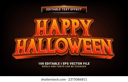 feliz efecto de texto de halloween 3d style