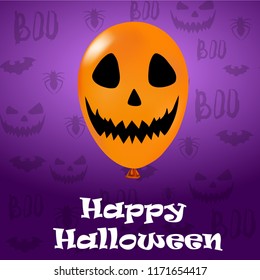 Happy Halloween, 3D vector illustration, balloon