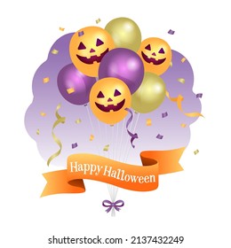 Happy halloween air balloons vector illustration