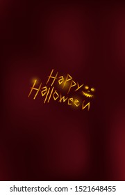 Happy Halloween. with an amazing gold effect on a glowing dark red background that makes it look very luxurious - Vector - Cover Design
