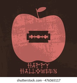 HAPPY HALLOWEEN. APPLE STUFFED RAZOR BLADE