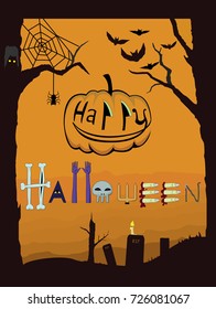 Happy Halloween Artwork Vector for  Greeting card, poster, or decoration