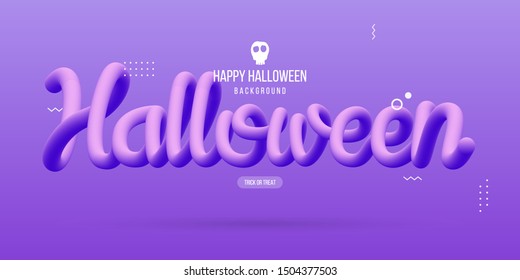 Happy halloween background with 3d text flowing fluid