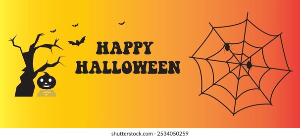 Happy Halloween background, banner poster design. Vector illustration.